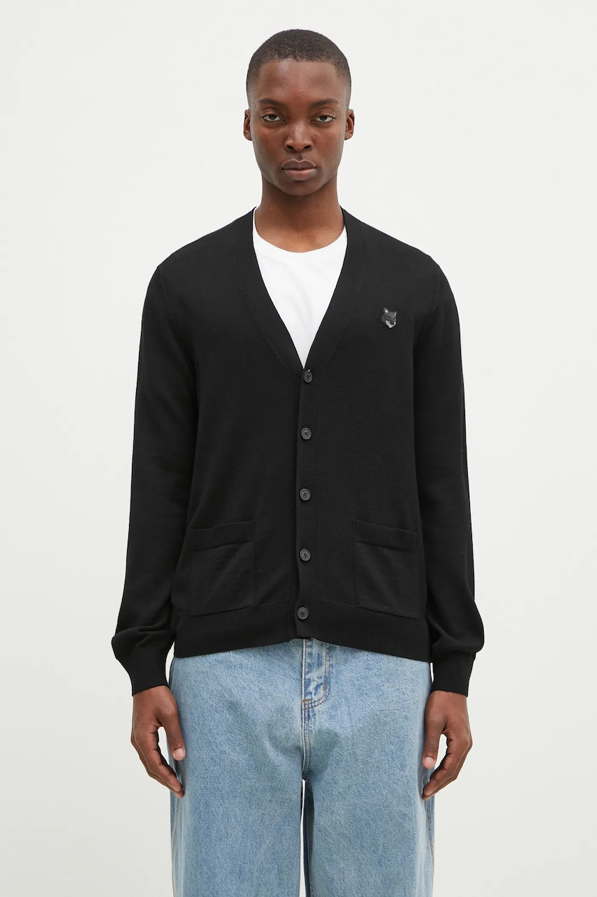 Maison Kitsuné kardigan wełniany Bold Fox Head Patch