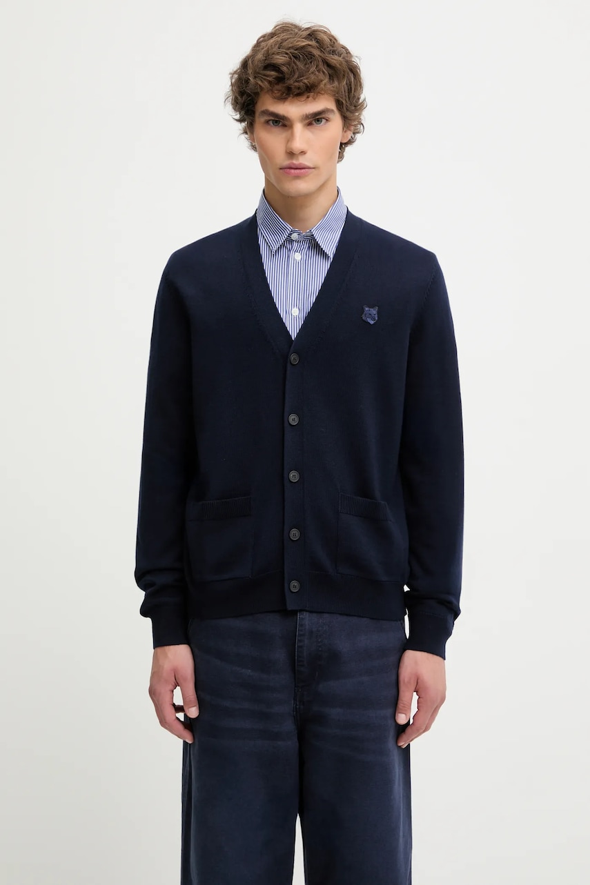 Maison Kitsuné kardigan wełniany Bold Fox Head Patch