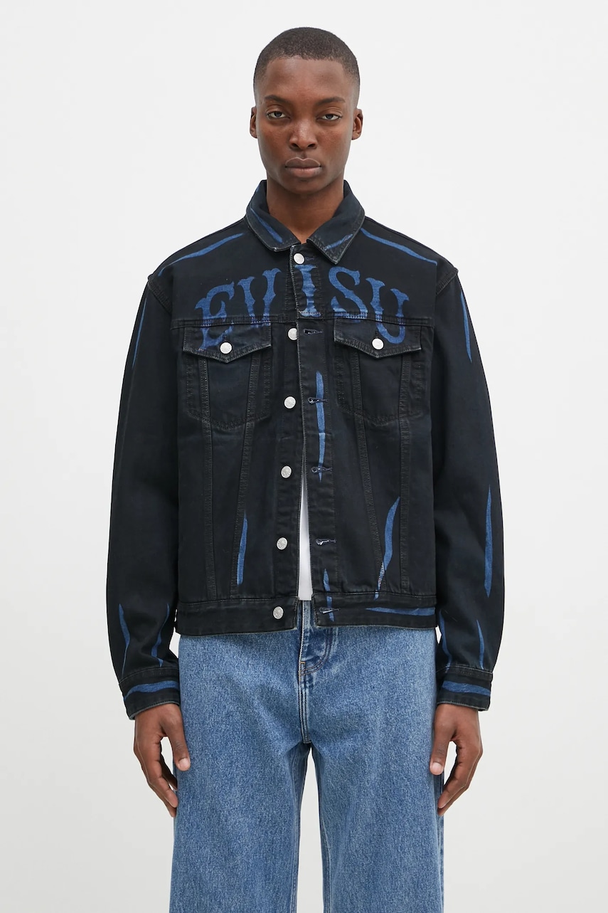 Evisu kurtka jeansowa Daicock Print