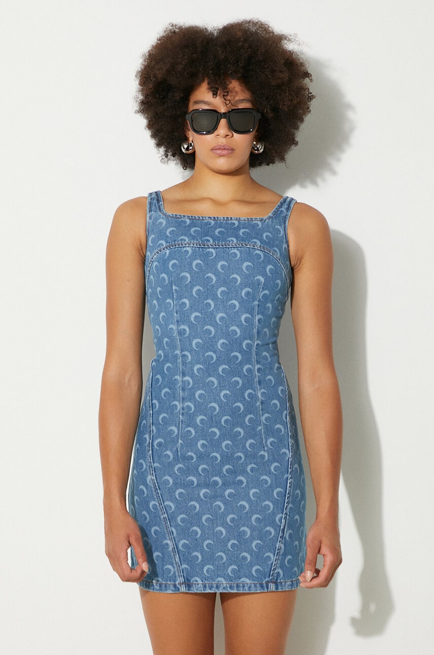 Marine Serre sukienka jeansowa Moon Laser Denim Mini Dress