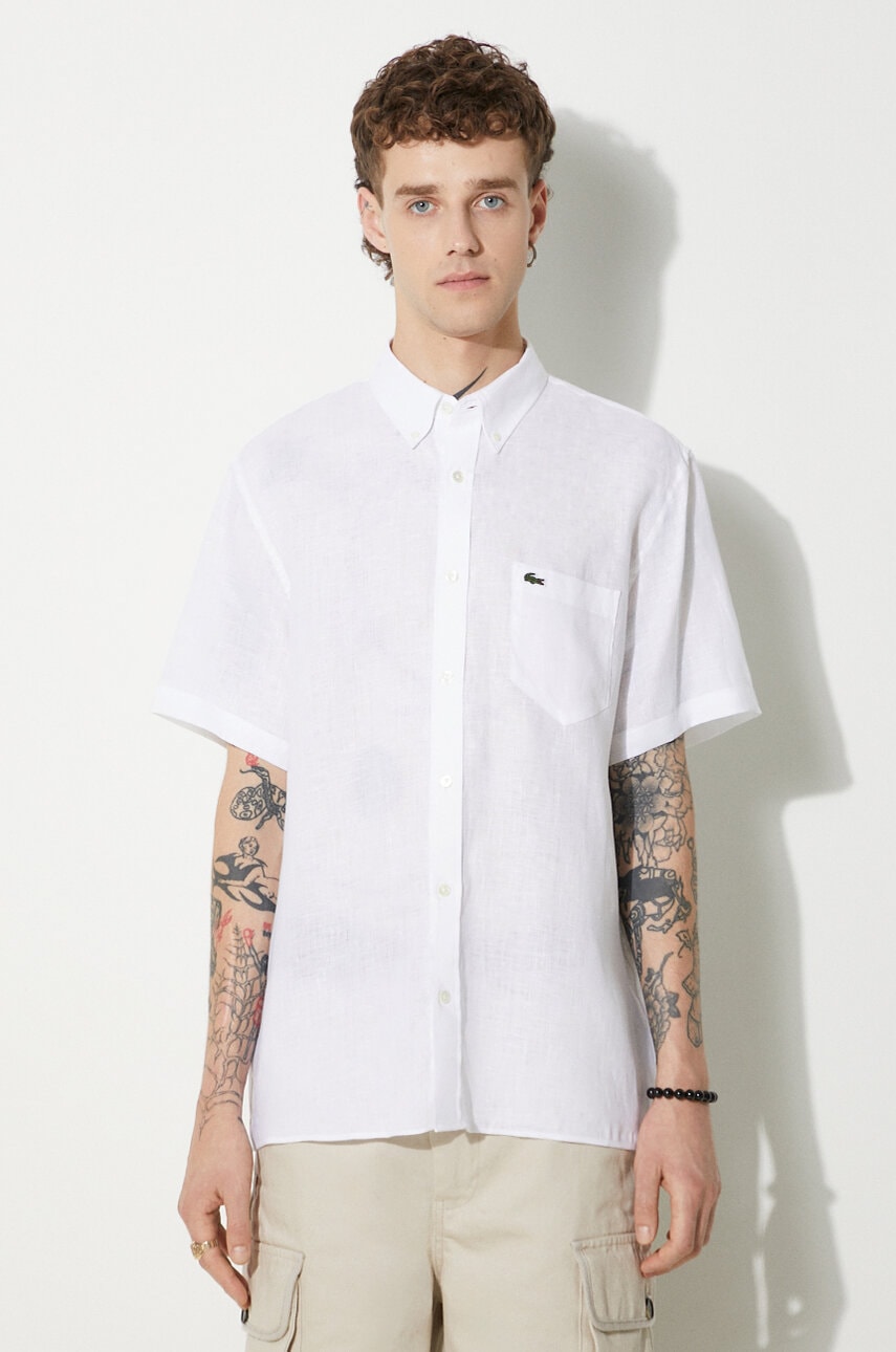 Lacoste koszula lniana męska