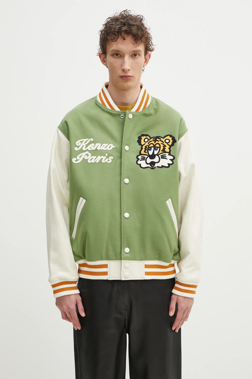 Kenzo kurtka bomber z domieszką wełny x Verdy