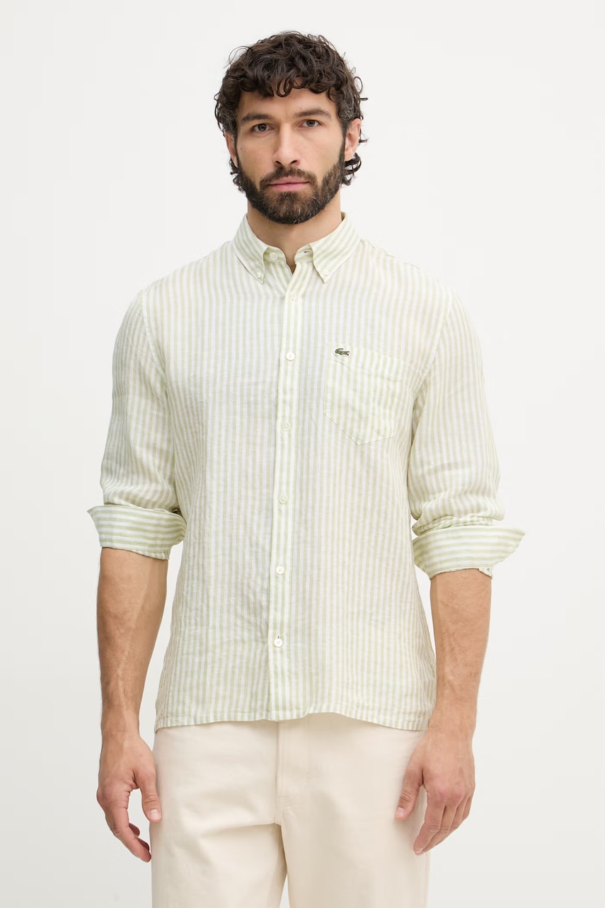 Lacoste koszula lniana męska
