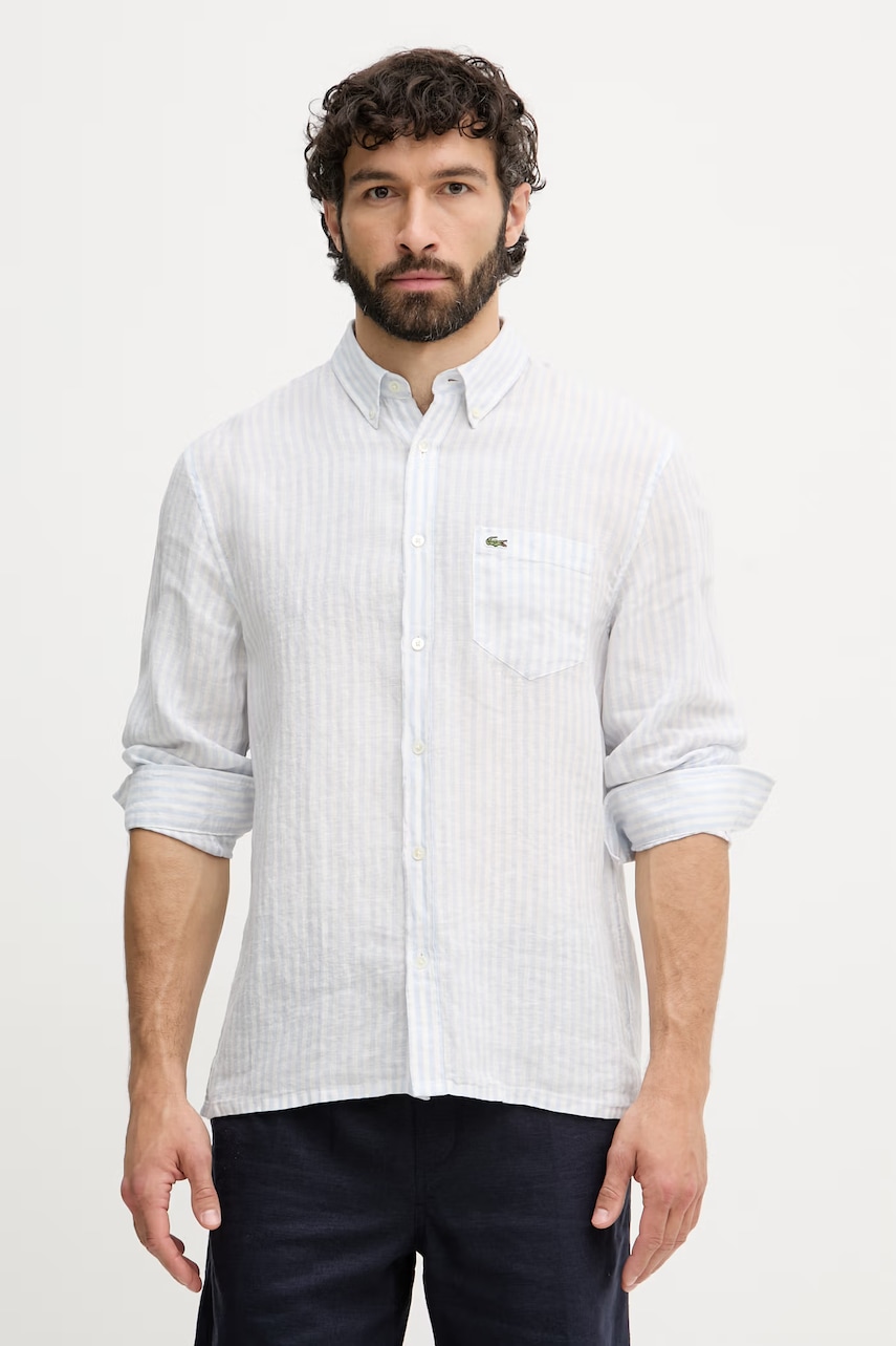 Lacoste koszula lniana męska