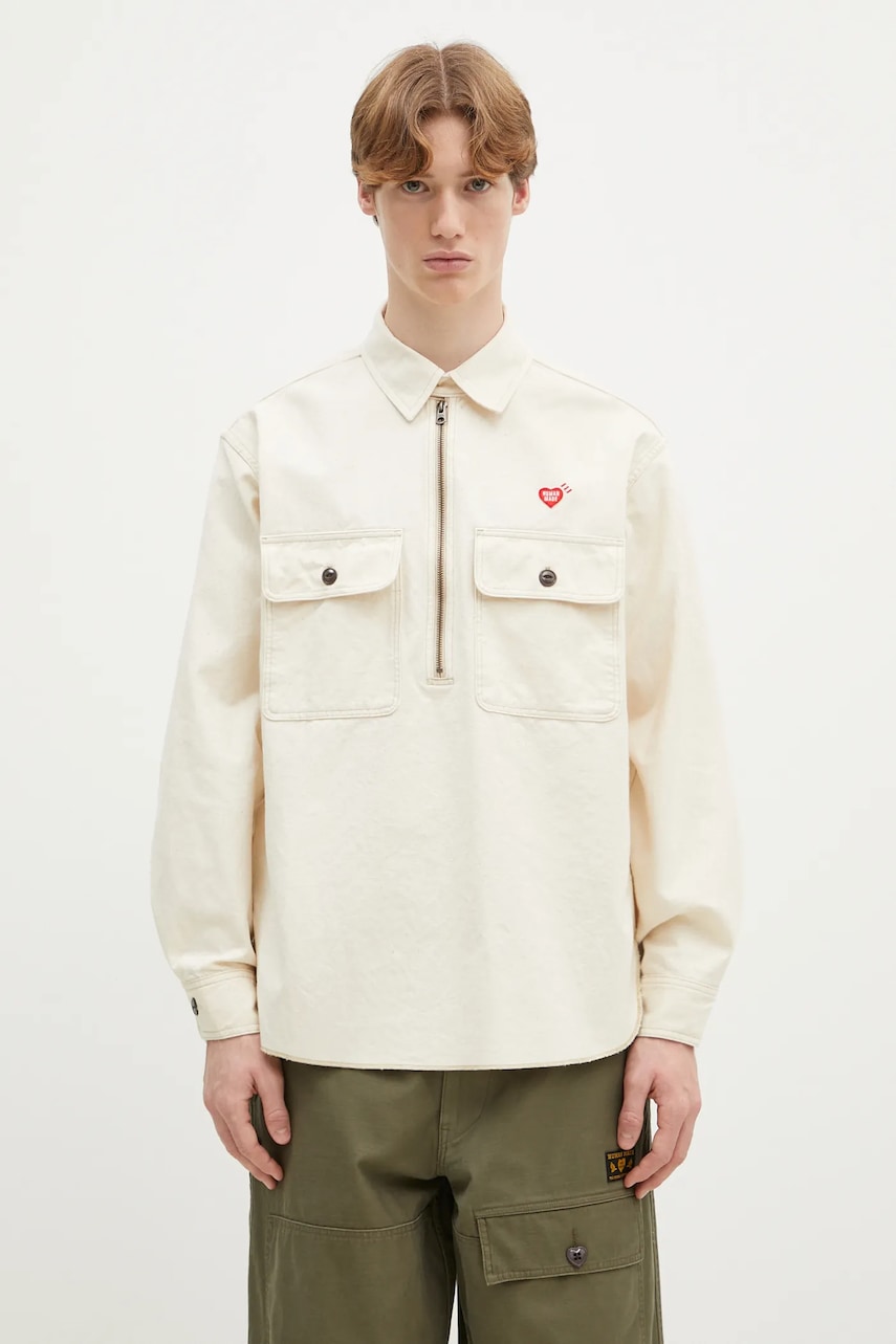 Human Made koszula bawełniana Zip-Up Work Shirt