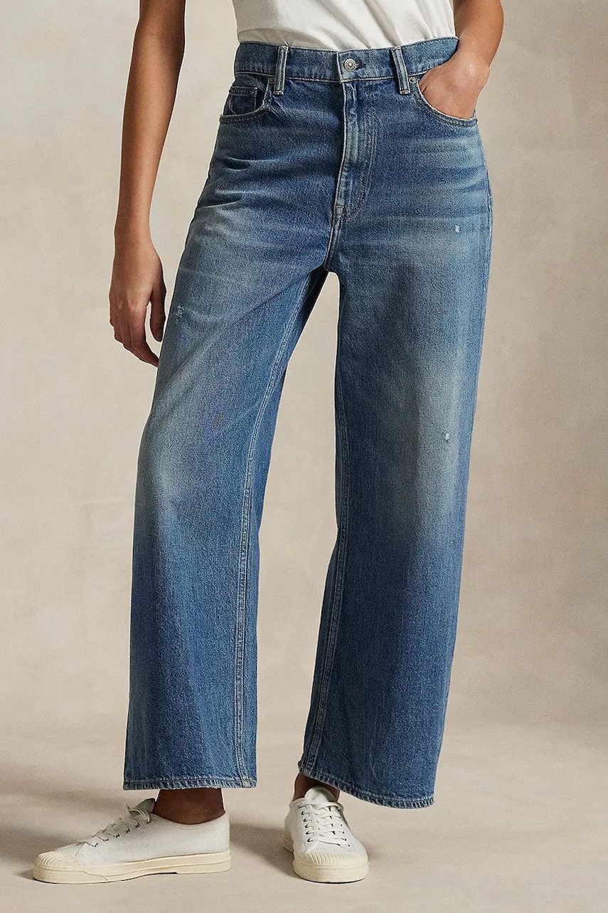 Polo Ralph Lauren jeansy bawełniane Wd Lg Crp Ankle Wide