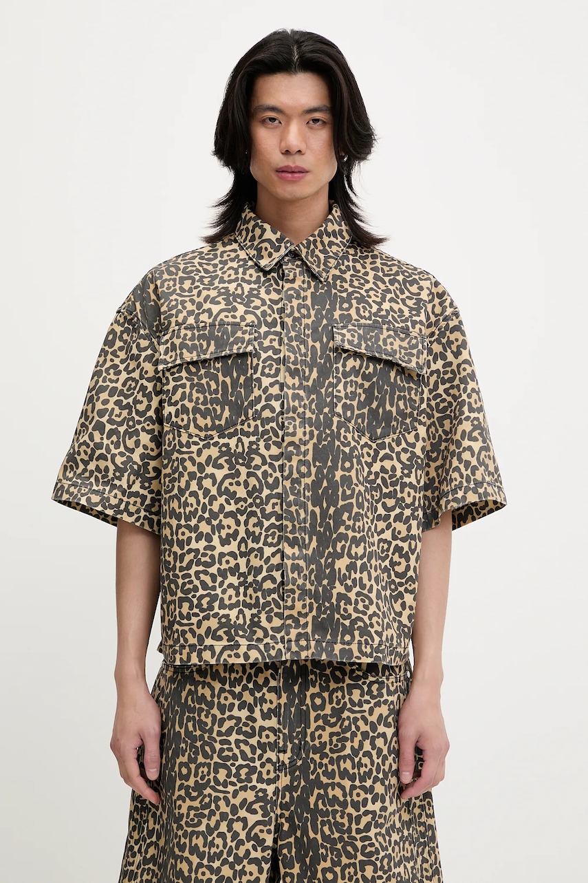 RHUDE koszula bawełniana Leopard Boxy Work