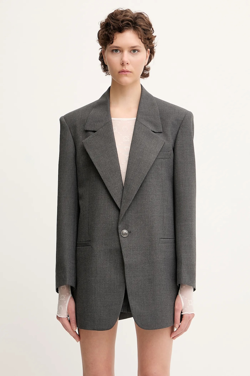 Marine Serre marynarka z domieszką wełny Regenerated Tailoring Boxy
