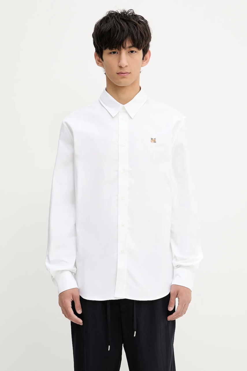 Maison Kitsuné koszula bawełniana Fox Head Embroidery Casual