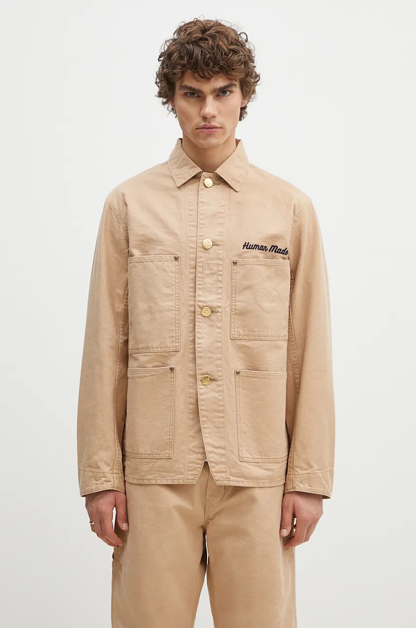 Human Made kurtka koszulowa bawełniana Washed Duck Coverall Jacket