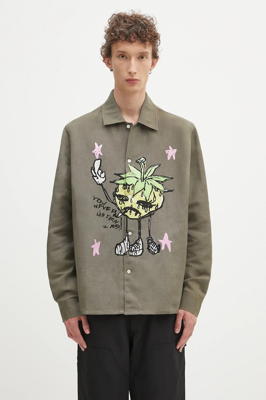 Sky High Farm koszula lniana Smoke strawbabies