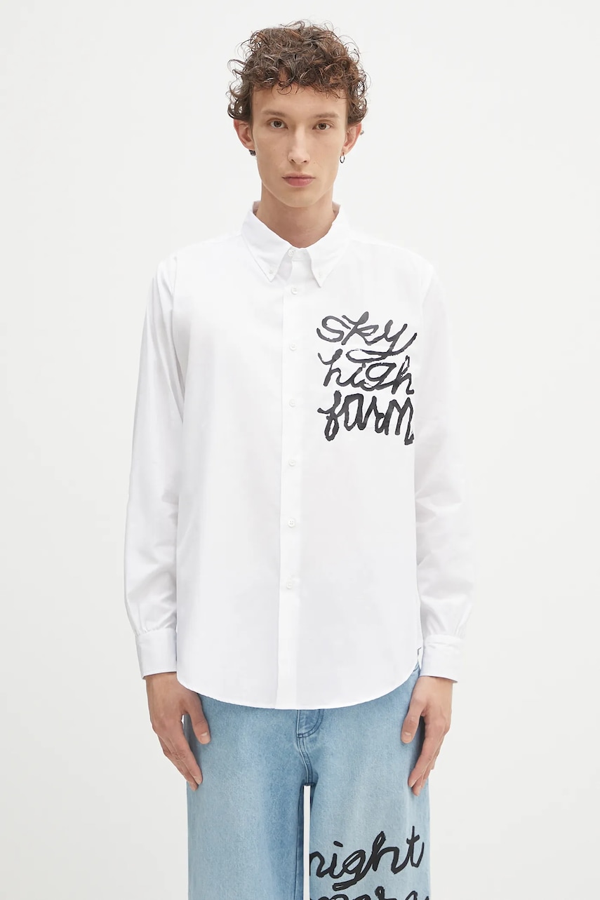 Sky High Farm koszula bawełniana SHF overprint button down