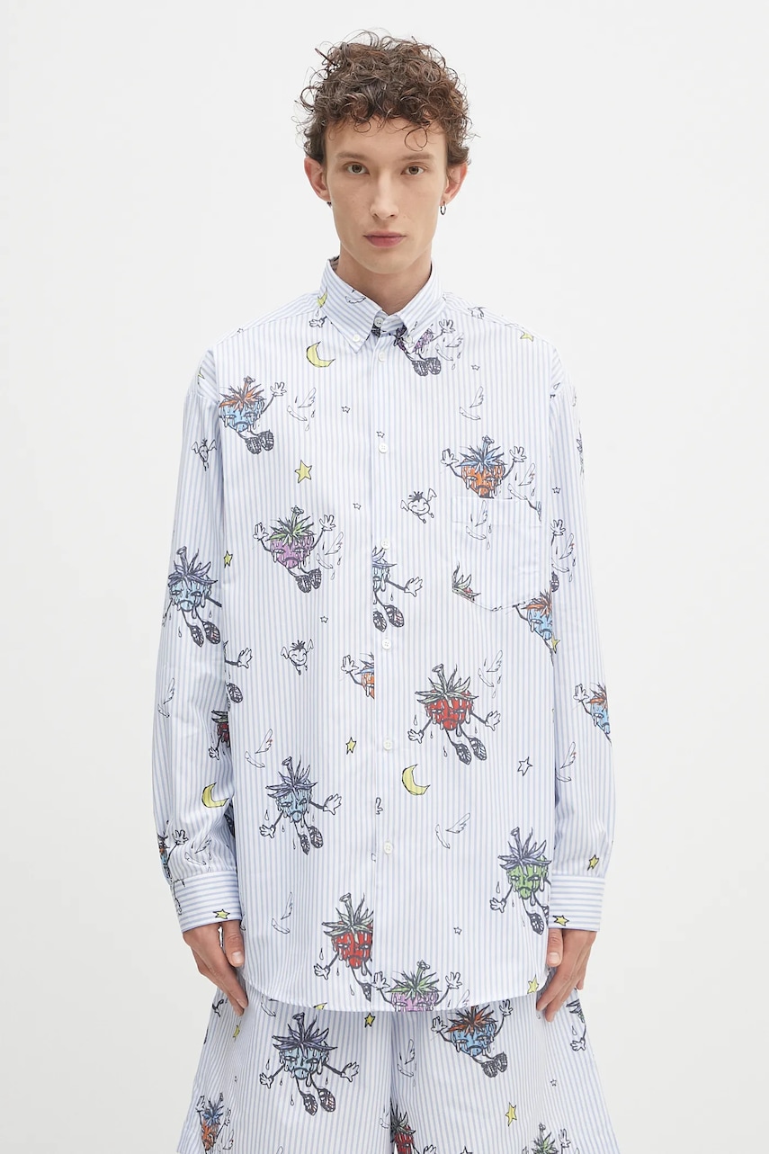 Sky High Farm koszula bawełniana SHF overprint button down