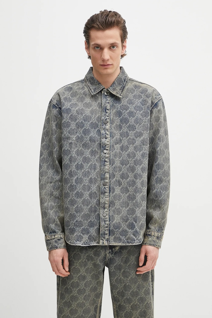 Daily Paper koszula bawełniana Shield Laser Denim Shirt