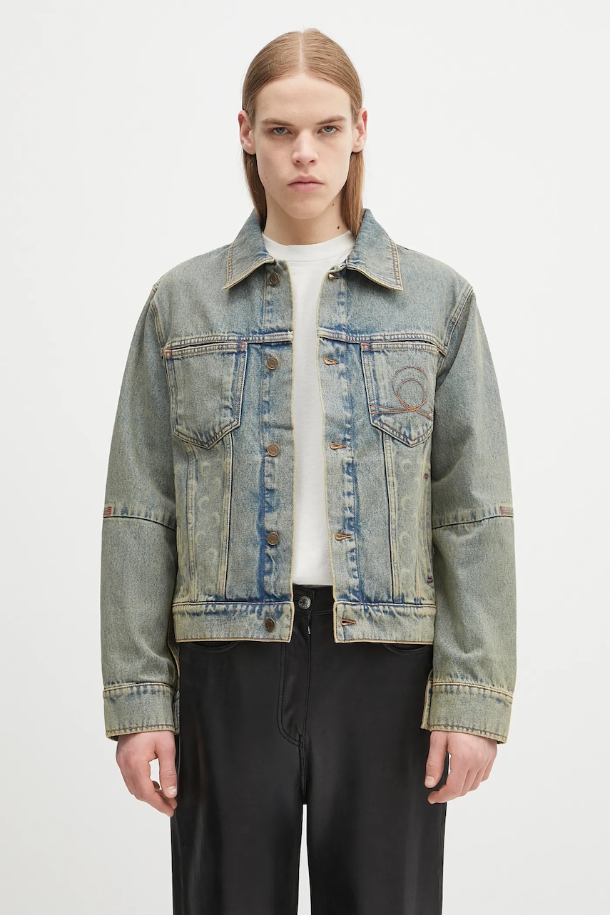 Marine Serre kurtka jeansowa Moon Laser Denim Trucker