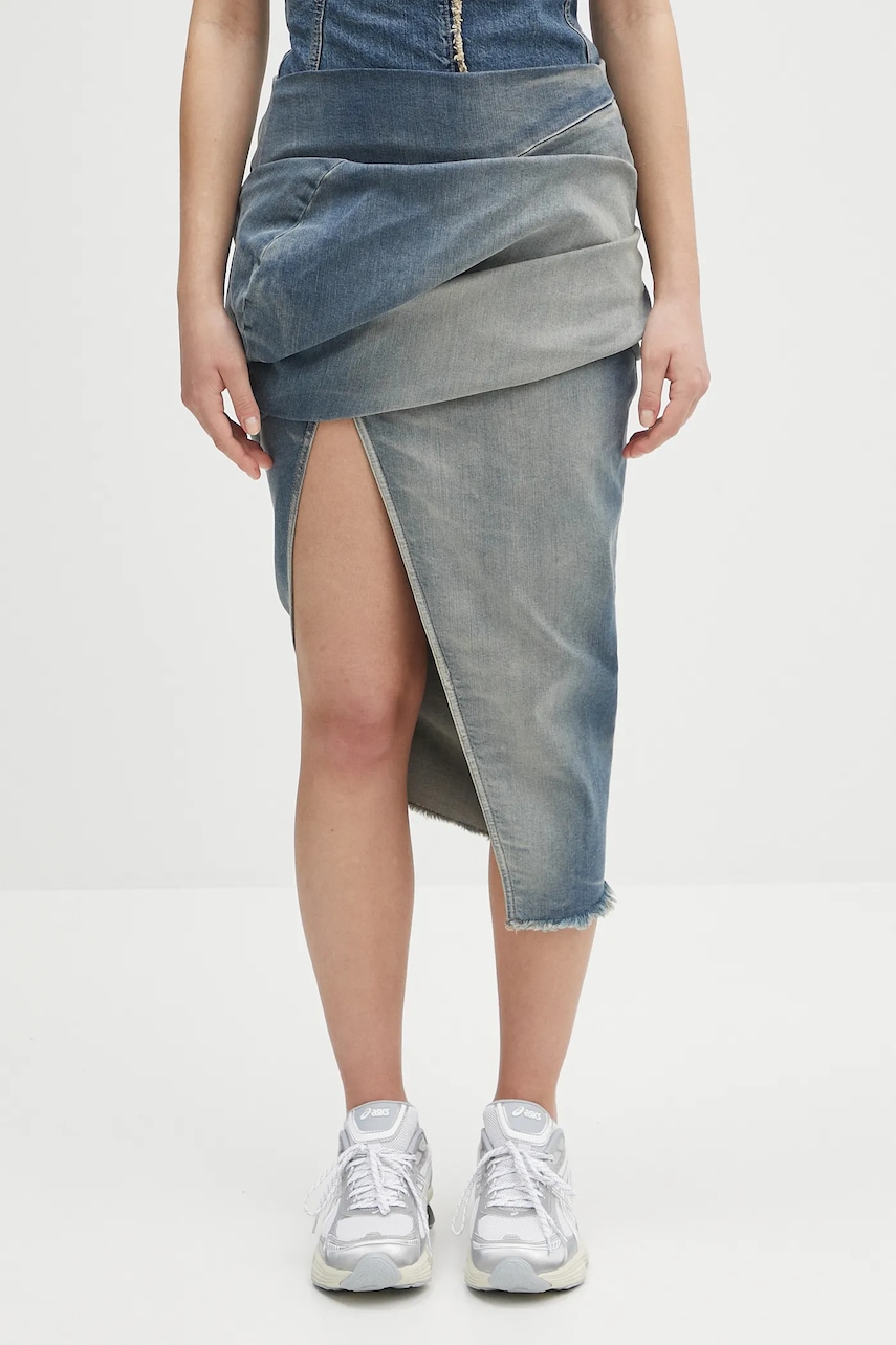 Rick Owens DRKSHDW spódnica jeansowa Low Twist Skirt