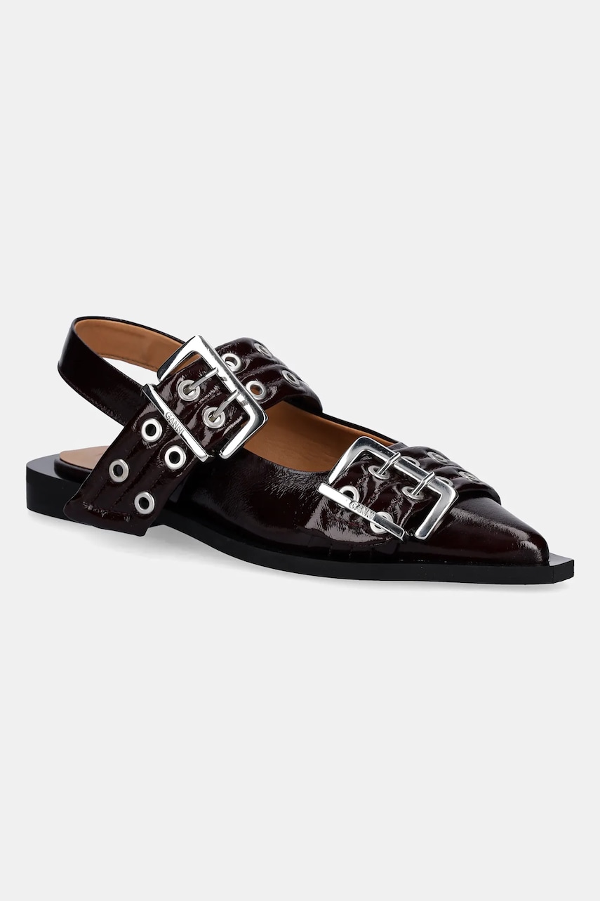 GANNI baleriny Feminine Buckle Ballerina