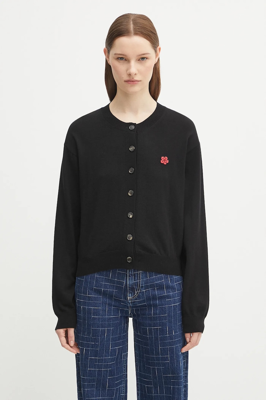 Kenzo kardigan wełniany Rws Boke Flower Crest Crewneck Cardigan