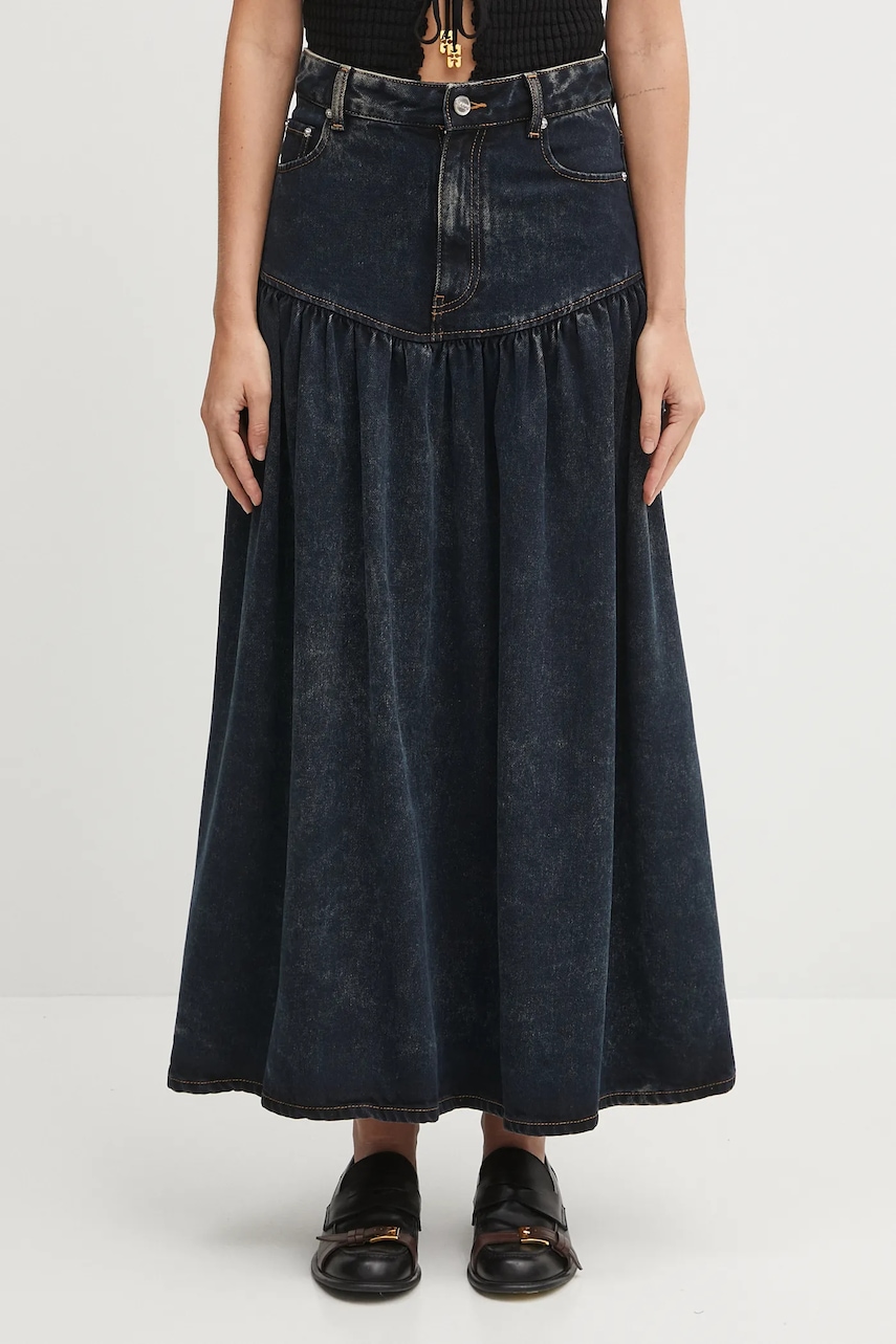 GANNI spódnica jeansowa Light Denim Long