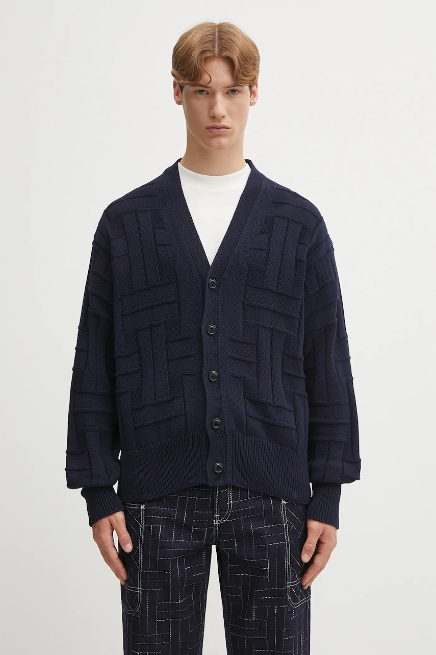 Kenzo kardigan bawełniany Gots Kenzo Weave Cardigan