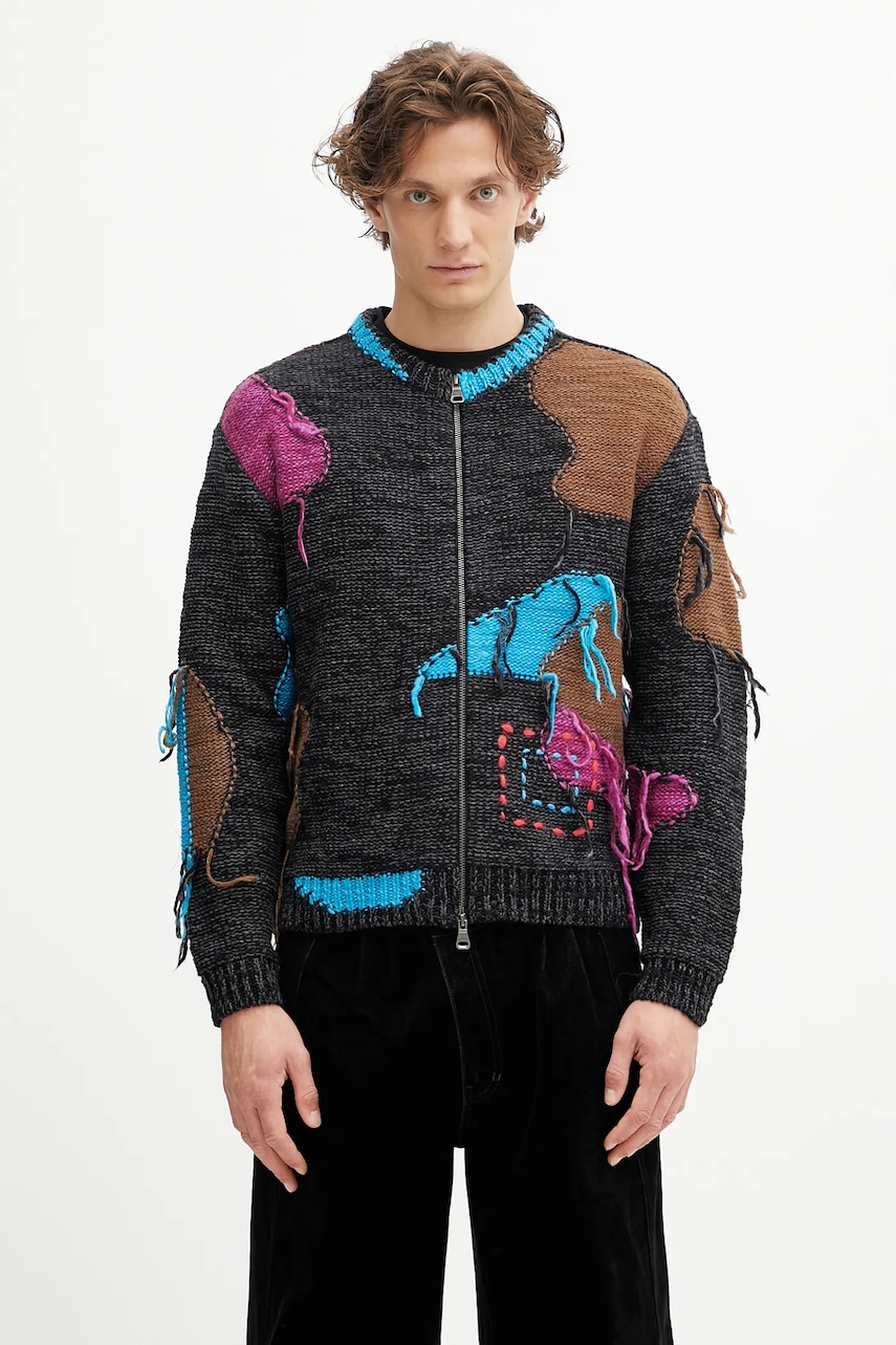 Andersson Bell kardigan z wełną Intarisa Zip-Up Crewneck