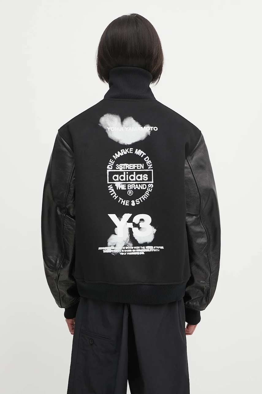 Y-3 kurtka bomber z wełną Letterman