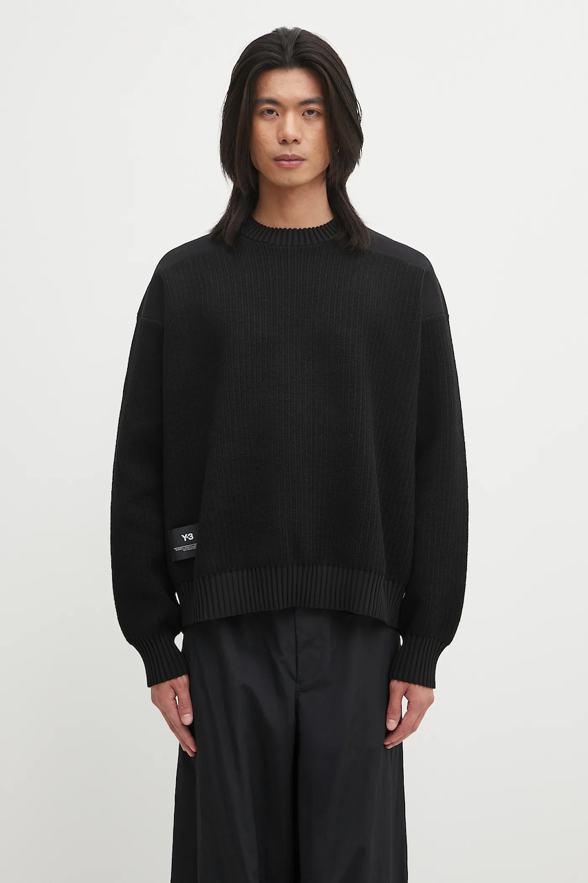 Y-3 sweter z wełną Padded Knit Crew