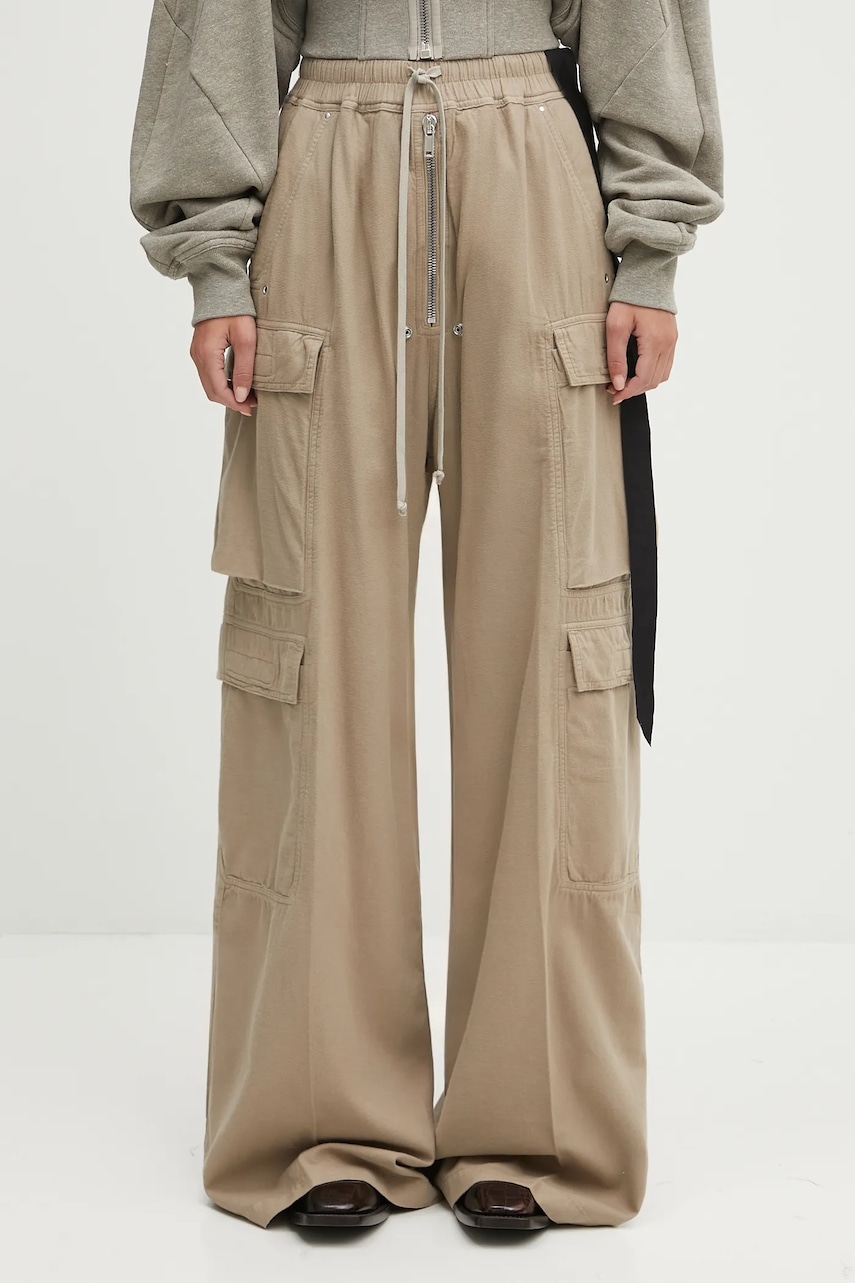 Rick Owens DRKSHDW spodnie bawełniane Double Cargo Jumbo Belas