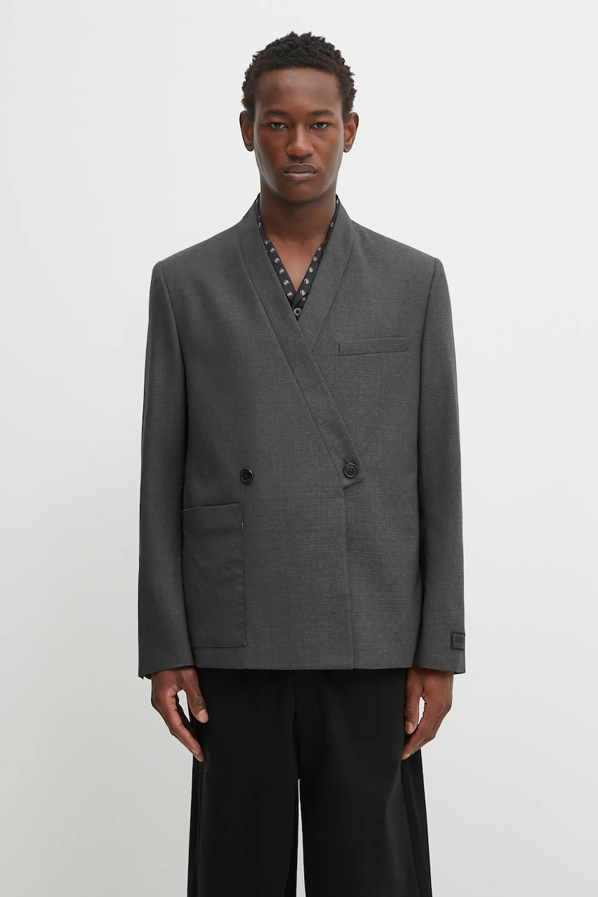 Kenzo marynarka wełniana Weave Adjusted Kimono Tailored