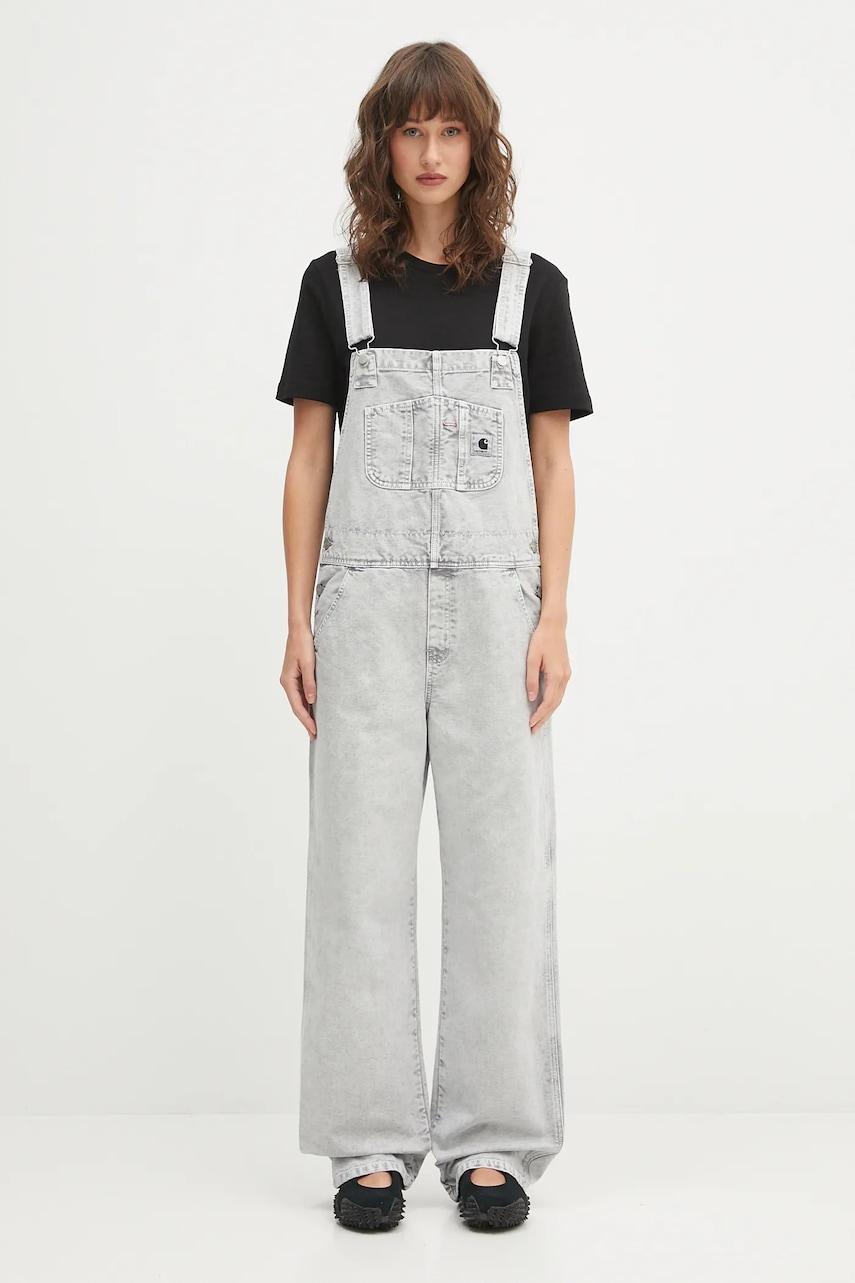 Carhartt WIP ogrodniczki jeansowe W' Bib Overall Straight