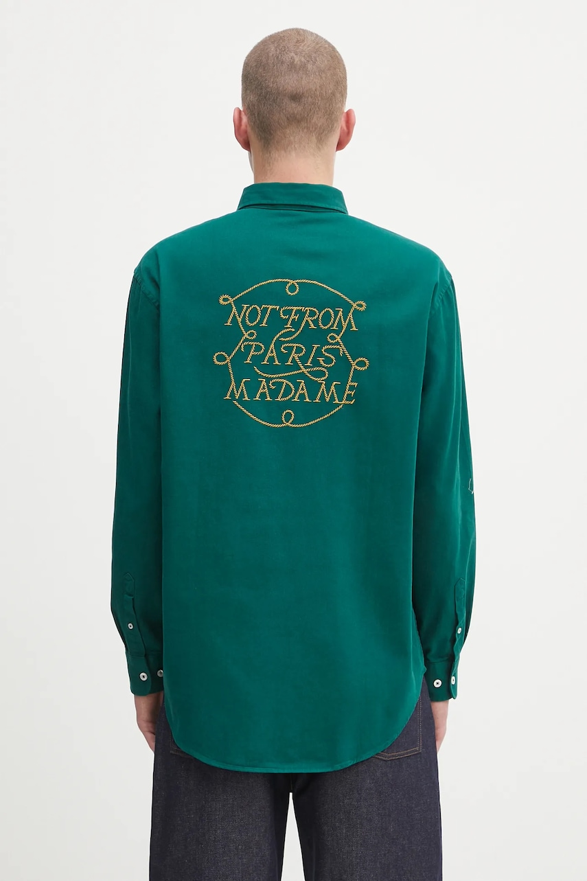 Drôle de Monsieur koszula bawełniana La Chemise Slogan Tresses