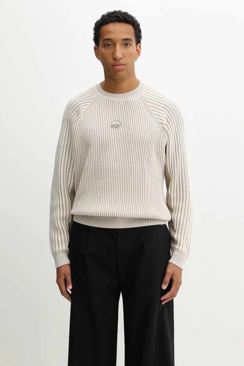 Filling Pieces Knit Sweater Raglan sweter z wełną męski