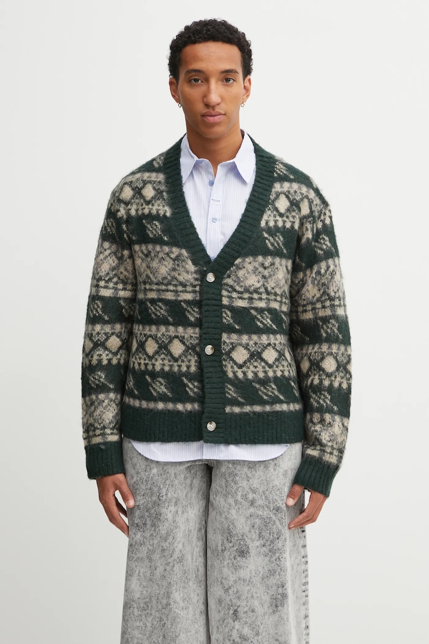 Daily Paper kardigan z dodatkiem wełny Pattern Check