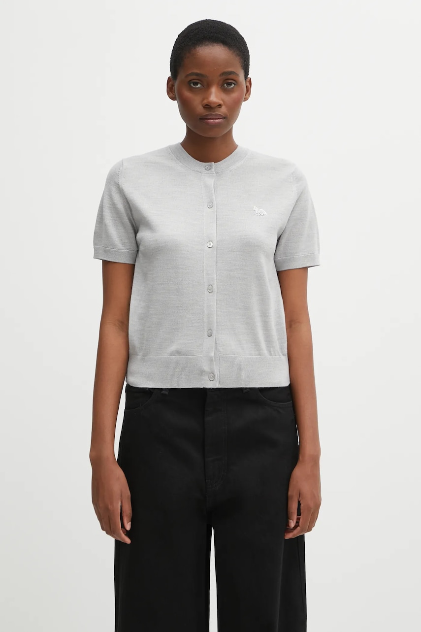 Maison Kitsuné kardigan wełniany Baby Fox Fine Merino