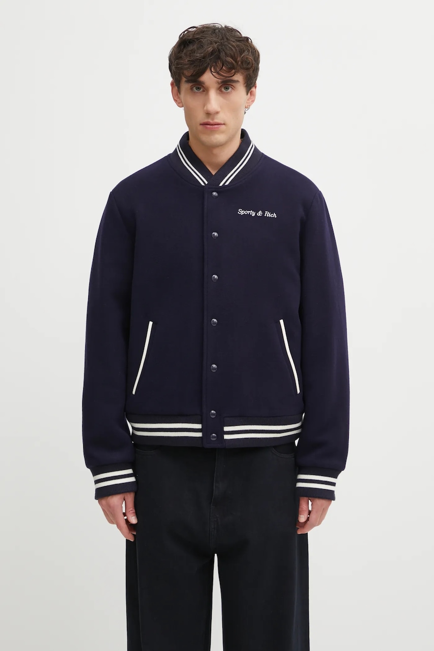 Sporty & Rich kurtka bomber wełniana Eden Crest Varsity