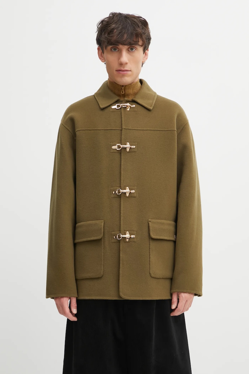 Drôle de Monsieur płaszcz z dodatkiem wełny La Veste Caban