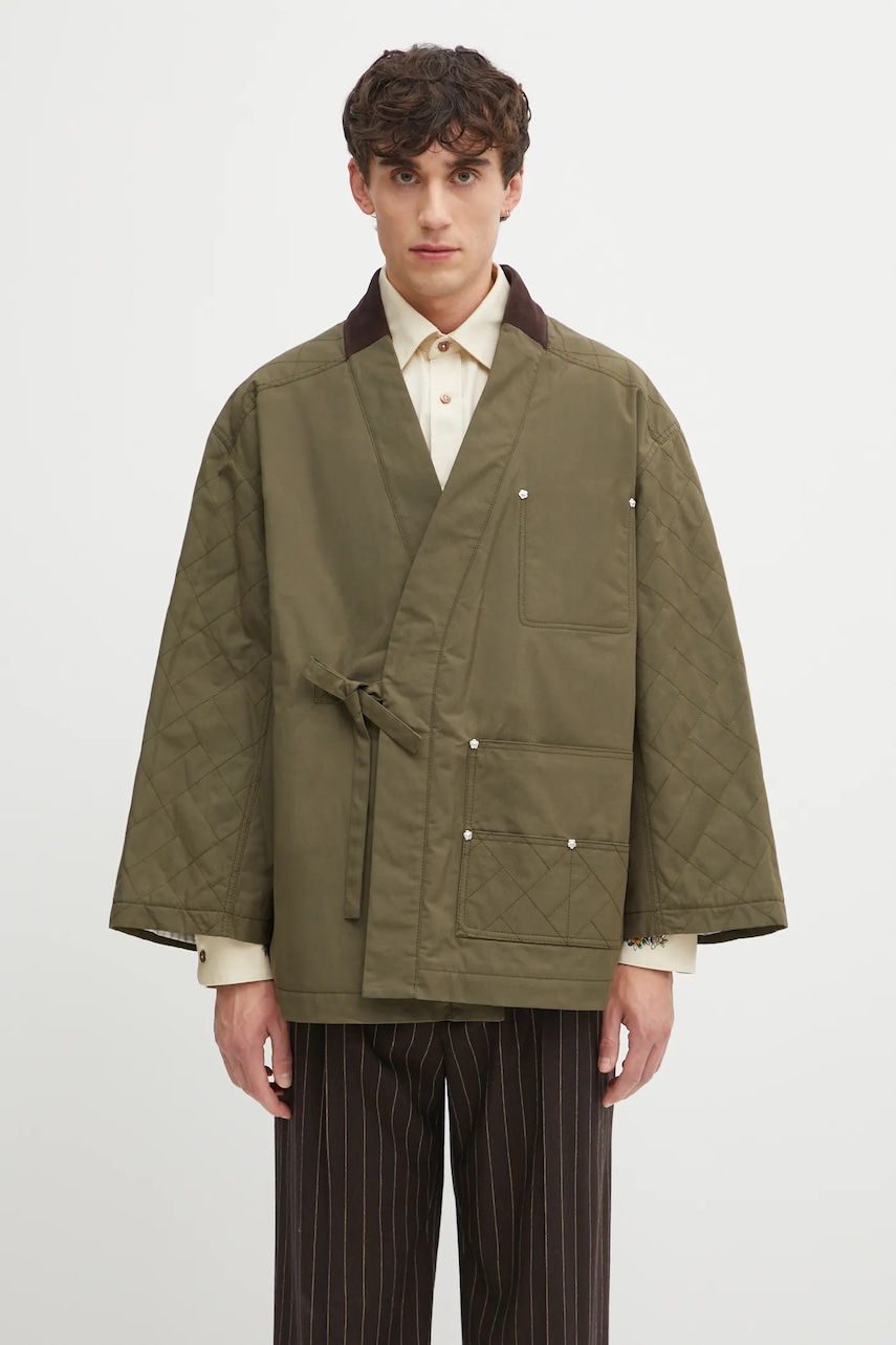 Kenzo kurtka bawełniana Weave Kimono