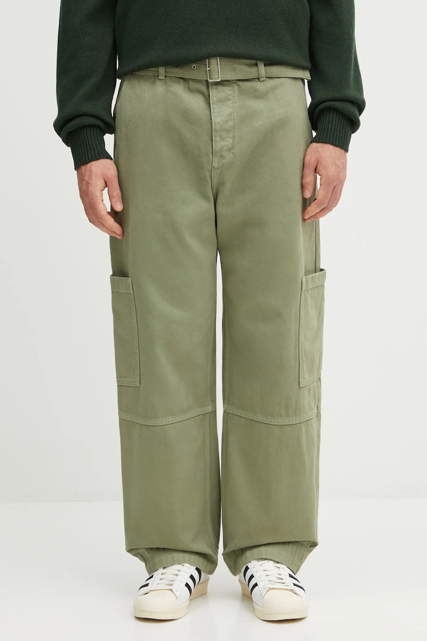 Maison Kitsuné spodnie bawełniane Belted Utility