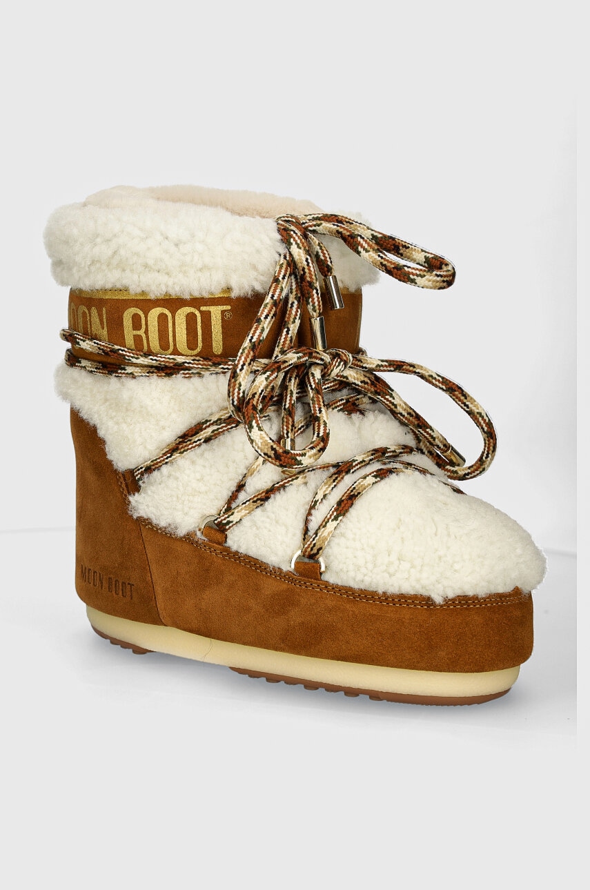 Moon Boot śniegowce zamszowe MB ICON LOW SHEARLING