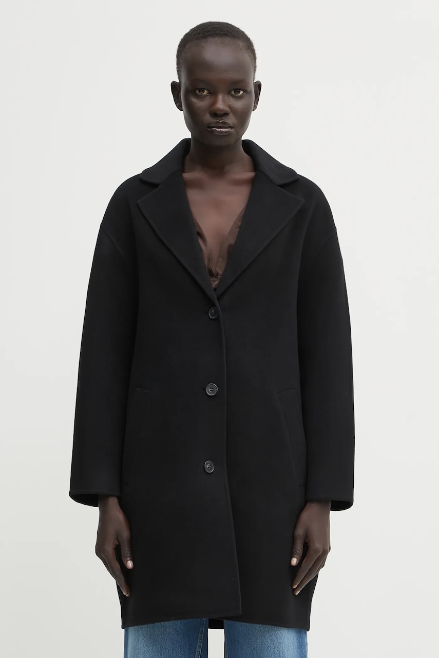 Maison Kitsuné płaszcz wełniany Doubleface