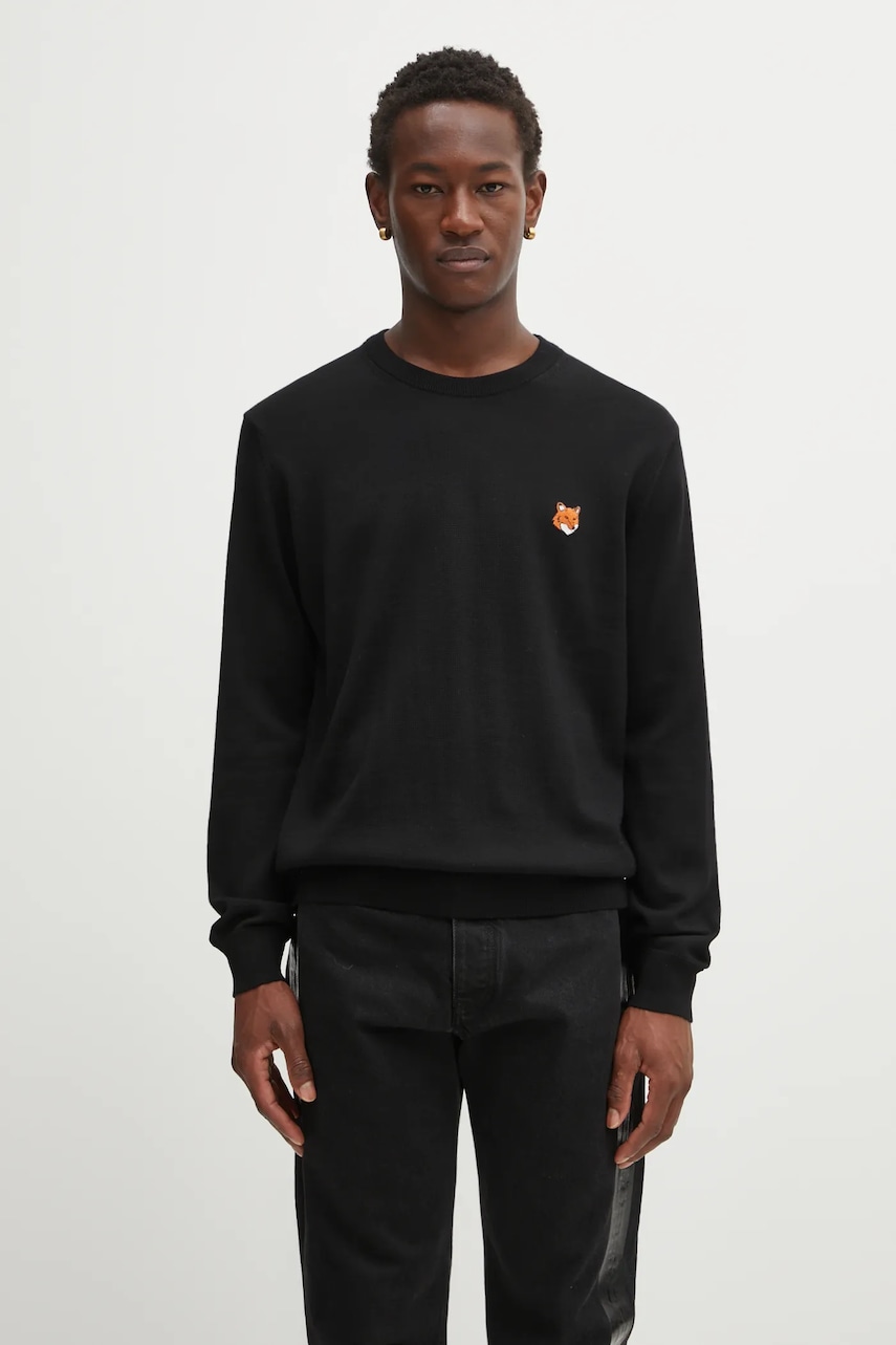 Maison Kitsuné sweter wełniany Fox Head Merino Regular