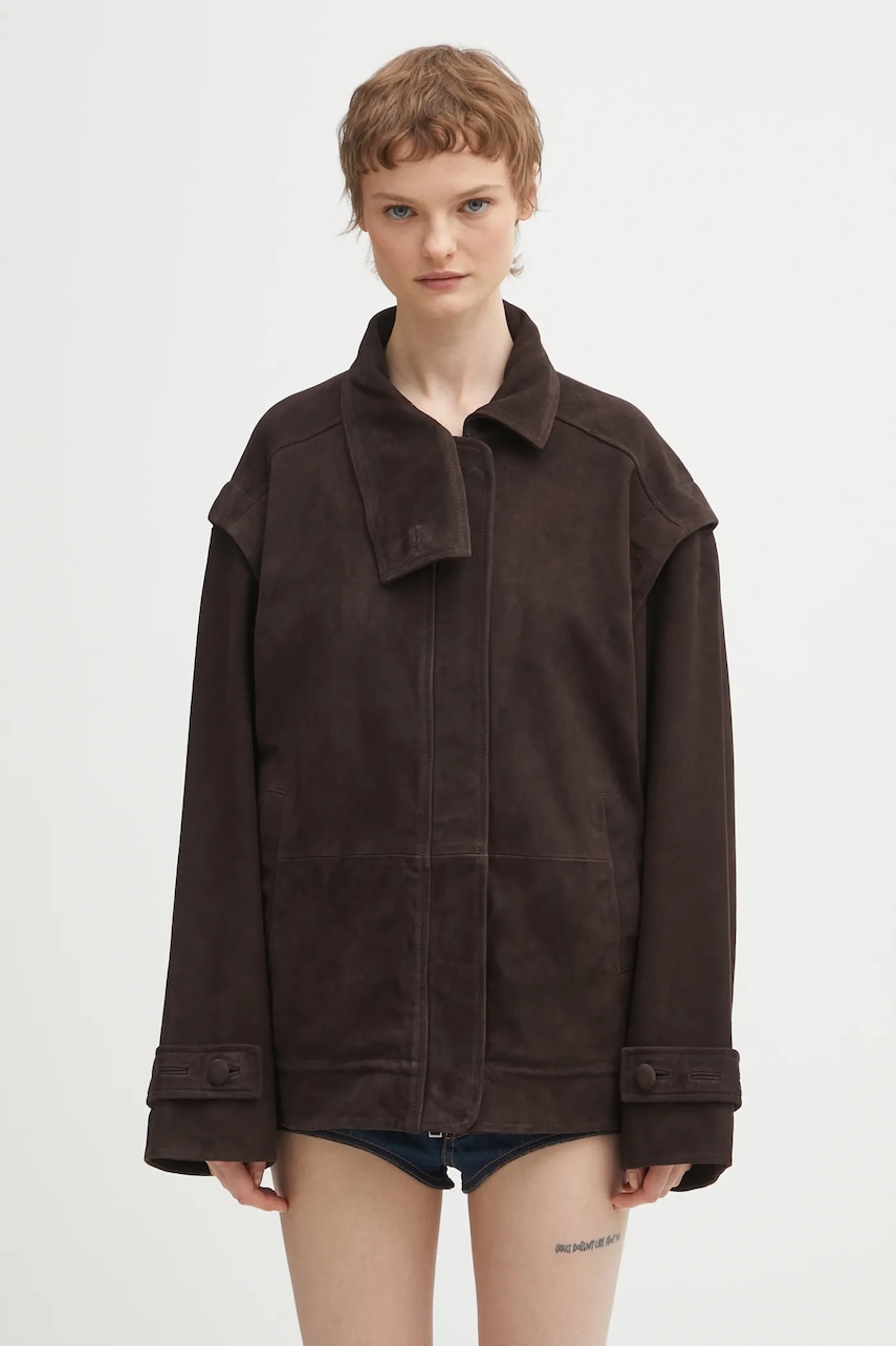 Rotate kurtka przejściowa damska zamszowa