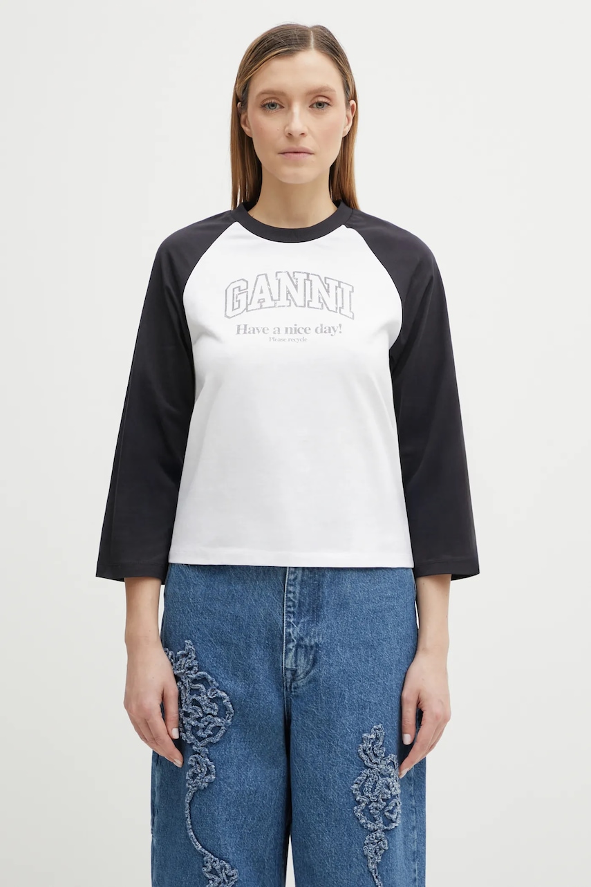 GANNI longsleeve bawełniany