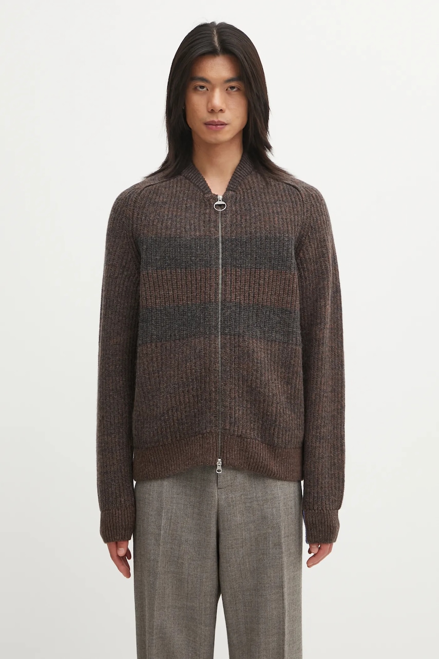 Barbour kardigan wełniany x Paul Smith Knit Bomber