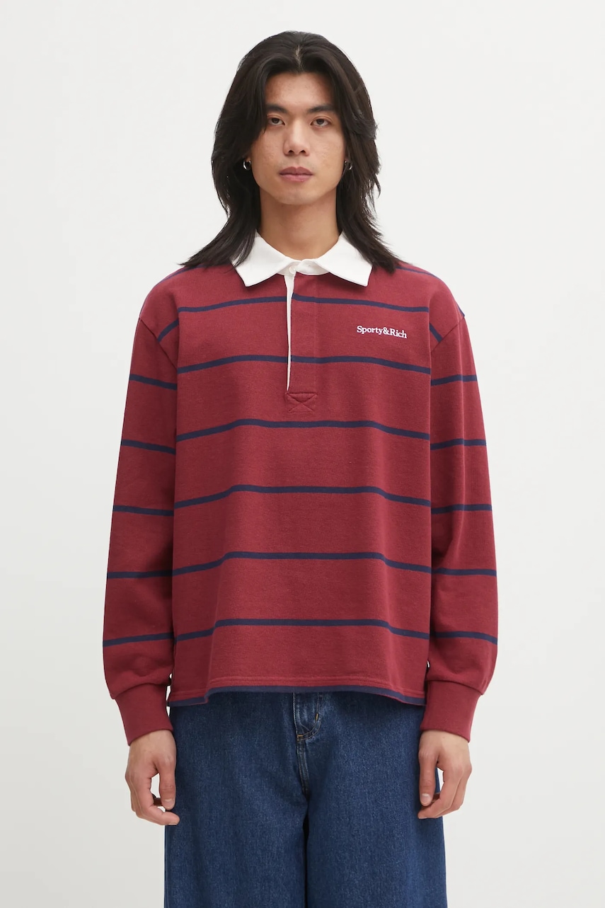 Sporty & Rich longsleeve bawełniany Serif Logo Rugby
