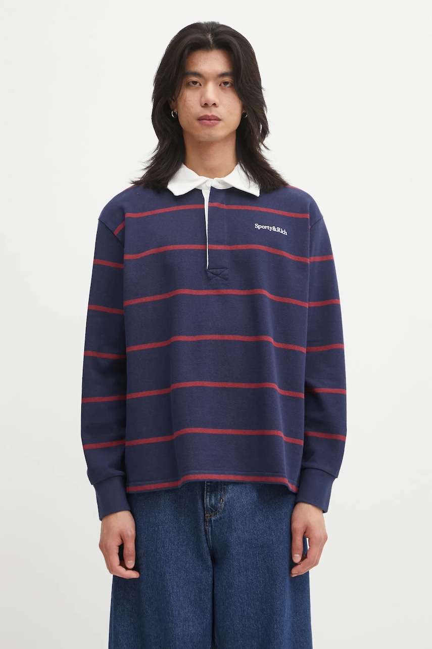 Sporty & Rich longsleeve bawełniany Serif Logo Rugby