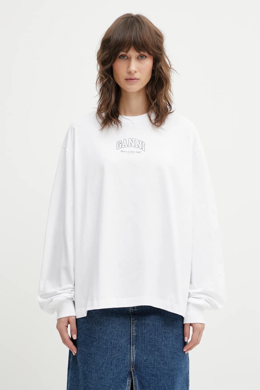 GANNI longsleeve bawełniany