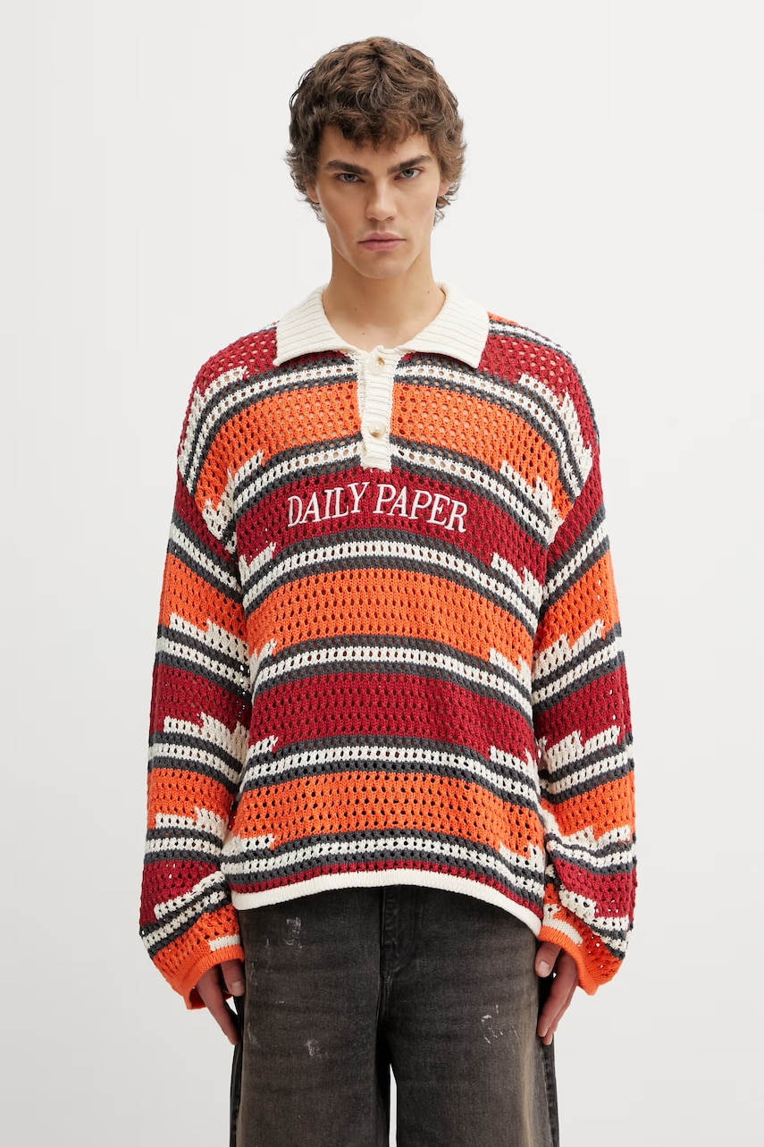 Daily Paper kente stripe sweter bawełniany męski