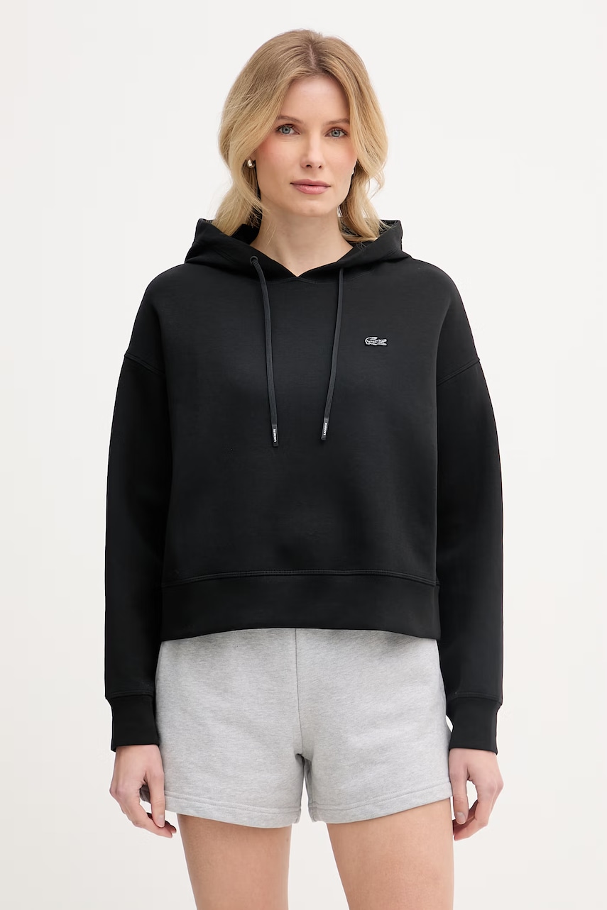 Lacoste bluza z kapturem damska z bawełną