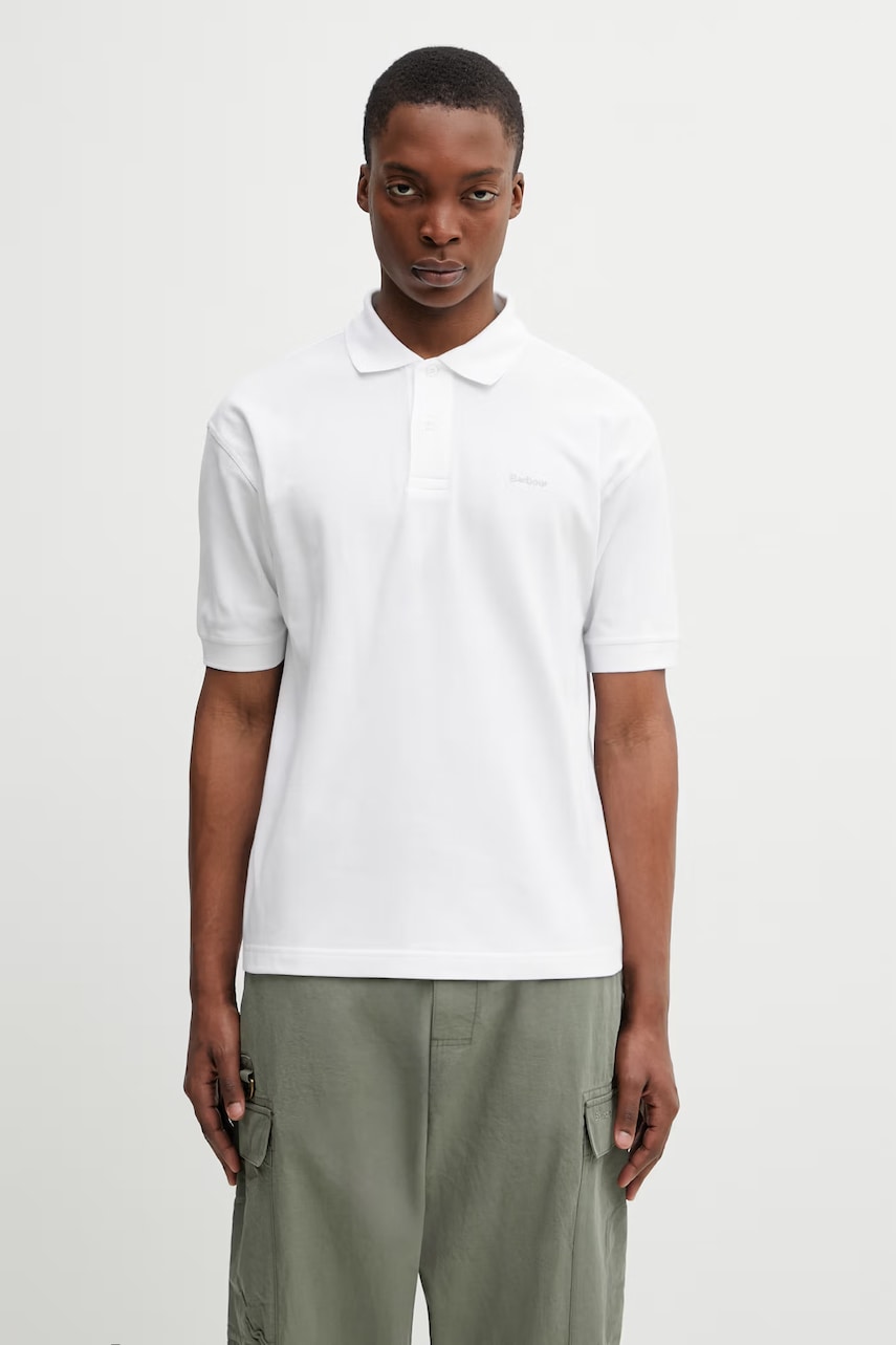 Barbour MML1469WH11 polo bawełniane męskie